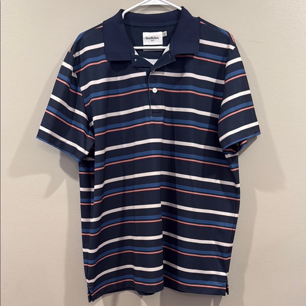 Goodfellow & Co Blue and Red Polo Shirt
